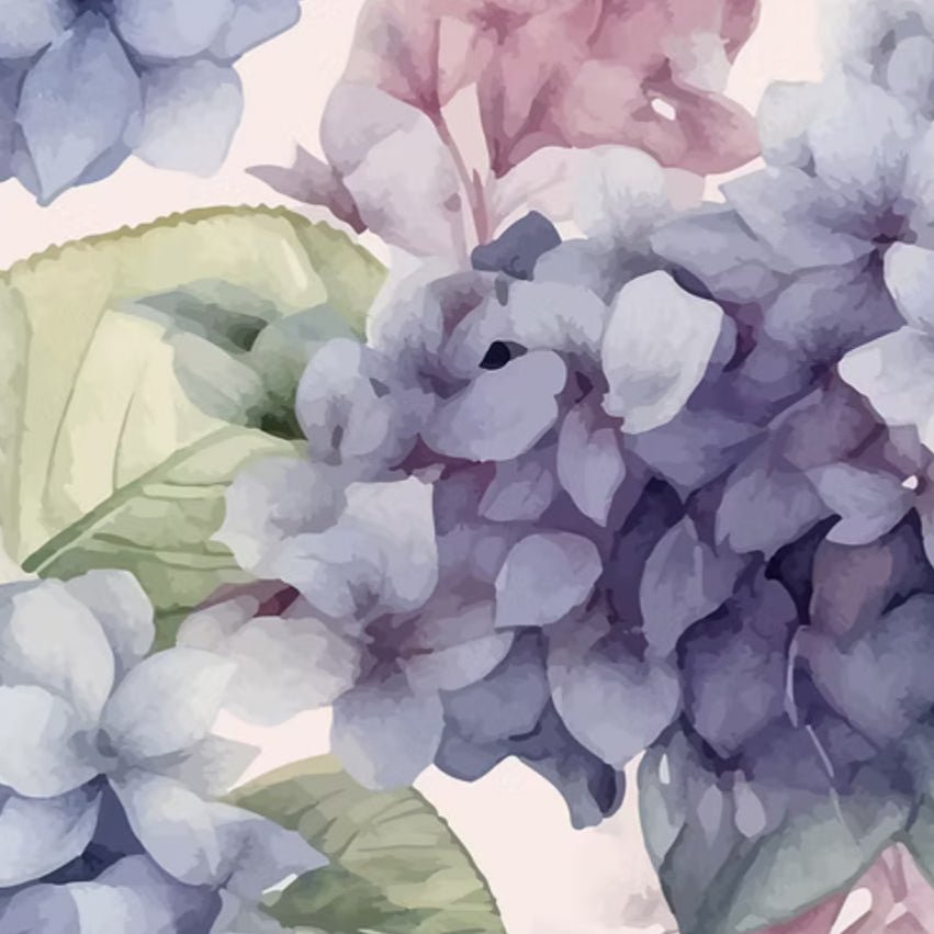 Printed Mini Matt Hydrangeas - Ragland Fabrics