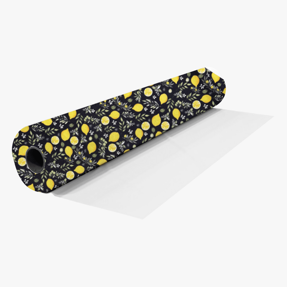 Printed Mini Matt Lemon & Olive Black - Ragland Fabrics