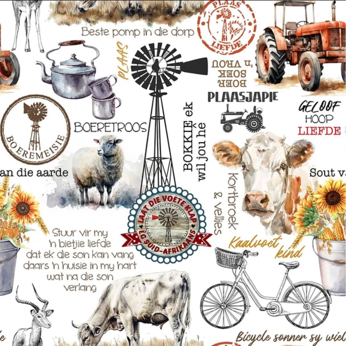 Printed Mini Matt Plaasjapie - Ragland Fabrics