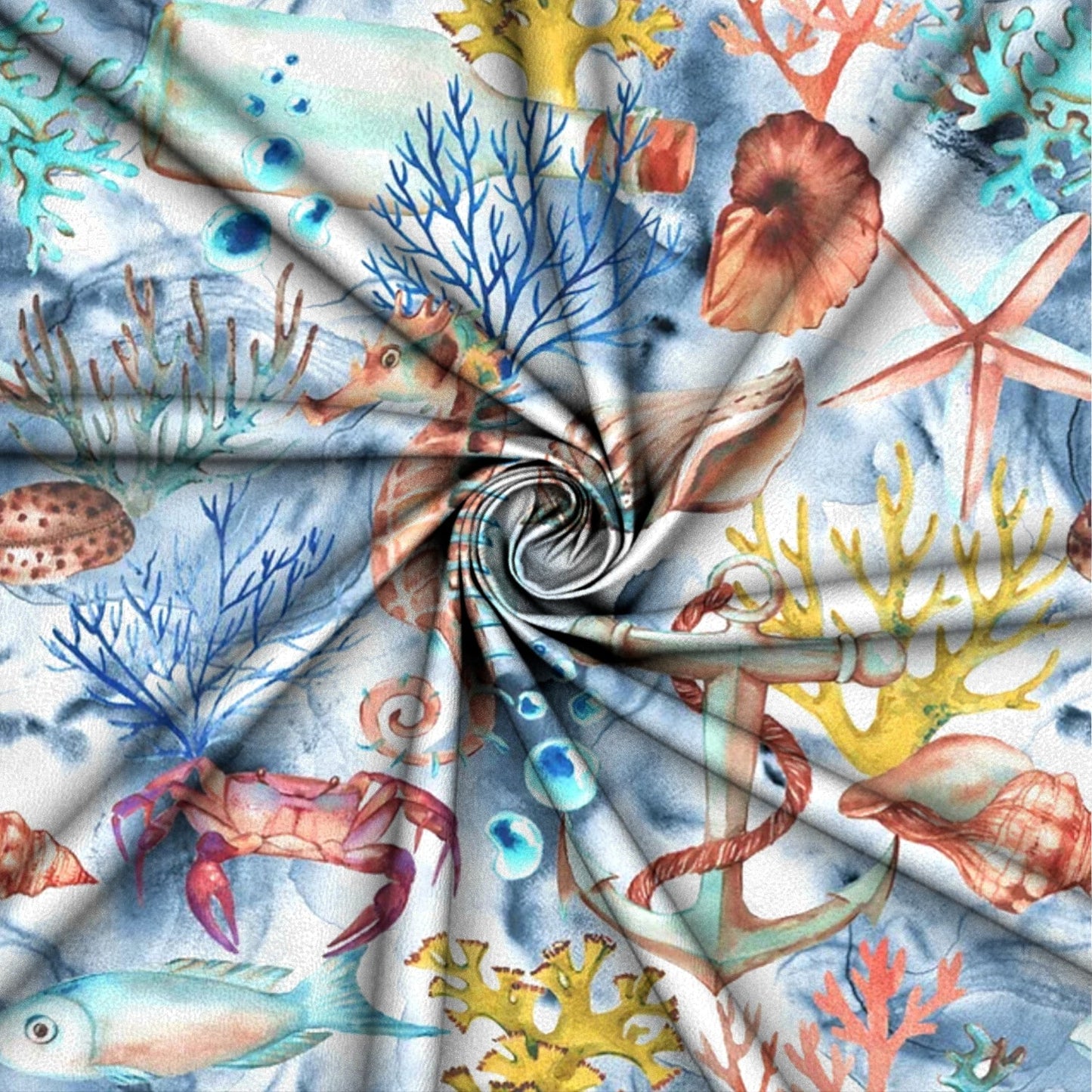 Printed Mini Matt Seahorse - Ragland Fabrics