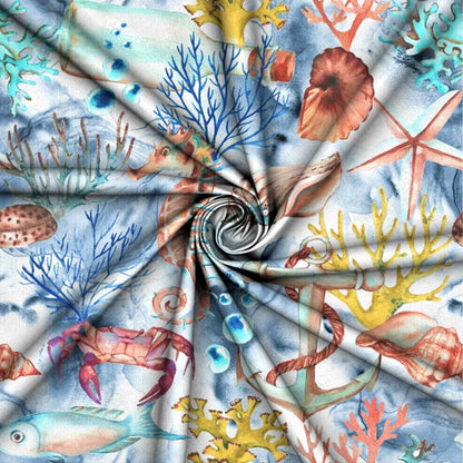 Printed Mini Matt Seahorse - Ragland Fabrics