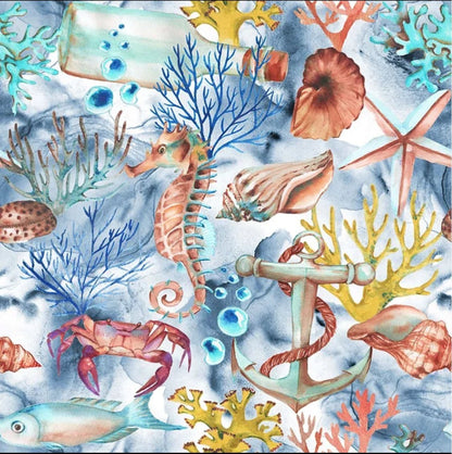 Printed Mini Matt Seahorse - Ragland Fabrics