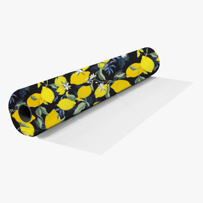 Printed Mini Matt Zesty Lemon Black - Ragland Fabrics