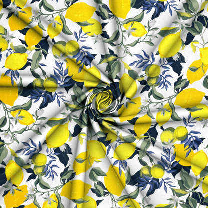 Printed Mini Matt Zesty Lemon White - Ragland Fabrics
