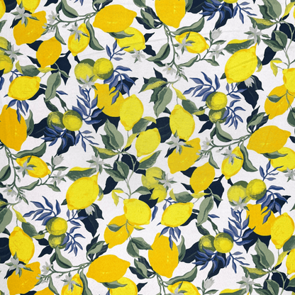 Printed Mini Matt Zesty Lemon White - Ragland Fabrics
