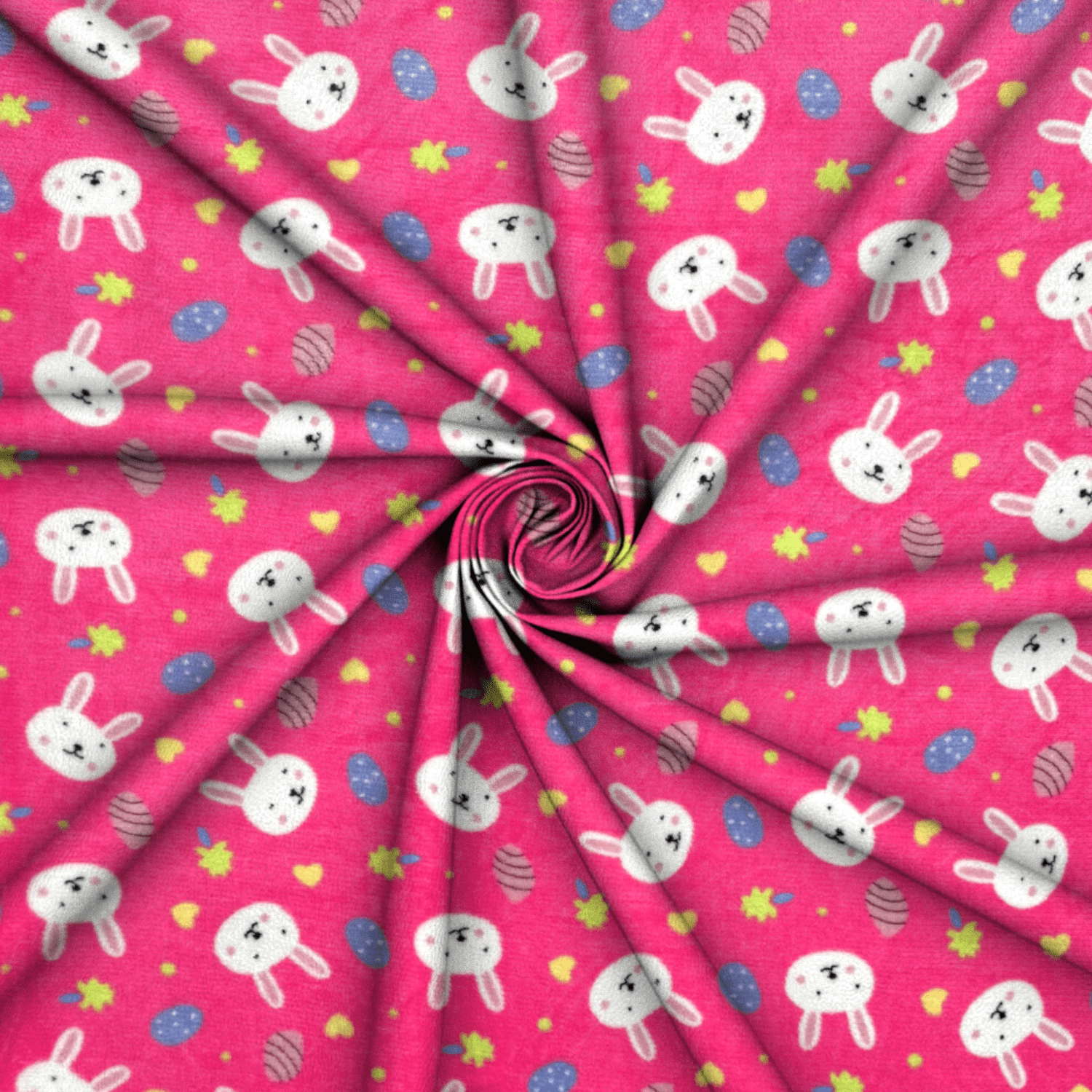 Printed Mongolian Fleece Bunnies Pink - Ragland Fabrics