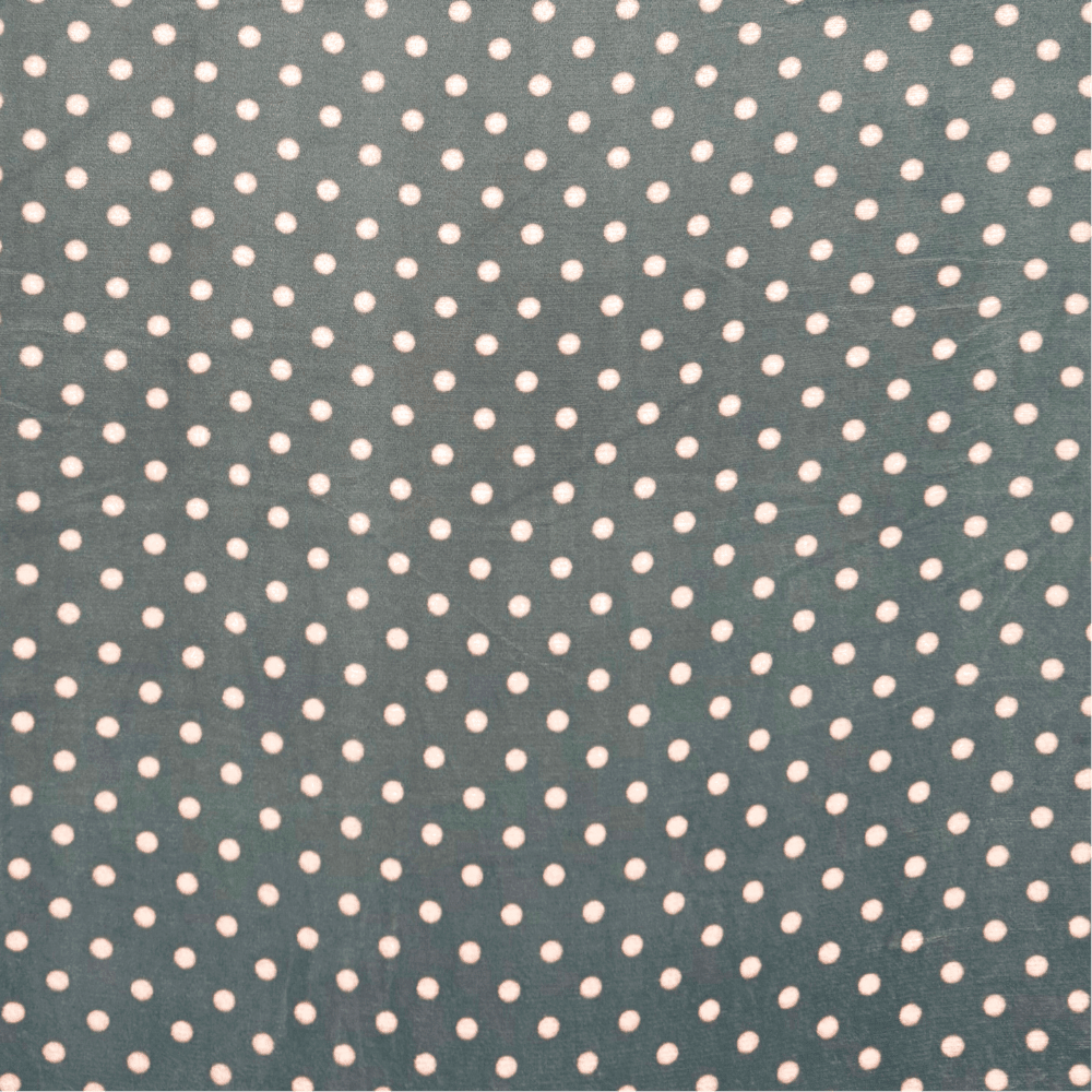 Printed Mongolian Fleece Grey & Pink Dot - Ragland Fabrics