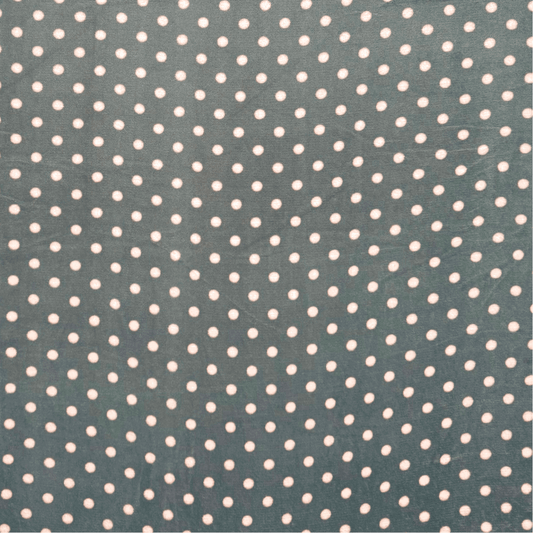 Printed Mongolian Fleece Grey & Pink Dot - Ragland Fabrics