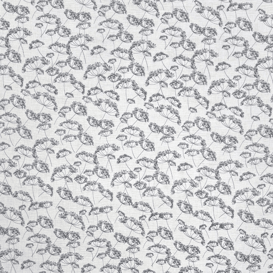 Printed Muslin Dandellion Grey 150cm - Ragland Fabrics