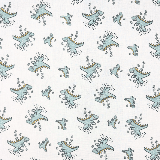Printed Muslin Dinosaur - Ragland Fabrics