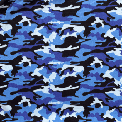 Printed Polar Fleece Camo Bluezey Blues - Ragland Fabrics