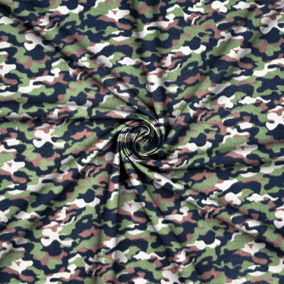 Printed Polar Fleece Camo Green & Brown Mini - Ragland Fabrics