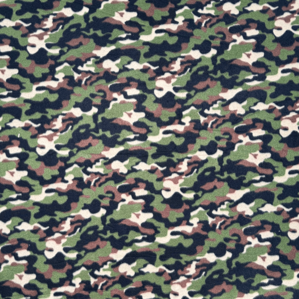 Printed Polar Fleece Camo Green & Brown Mini - Ragland Fabrics