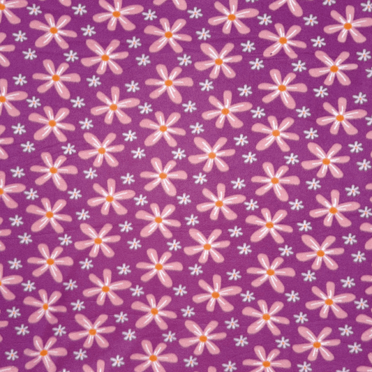 Printed Polar Fleece Cerise Floral - Ragland Fabrics
