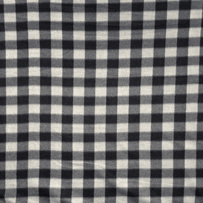 Printed Polar Fleece Check Black & Grey - Ragland Fabrics