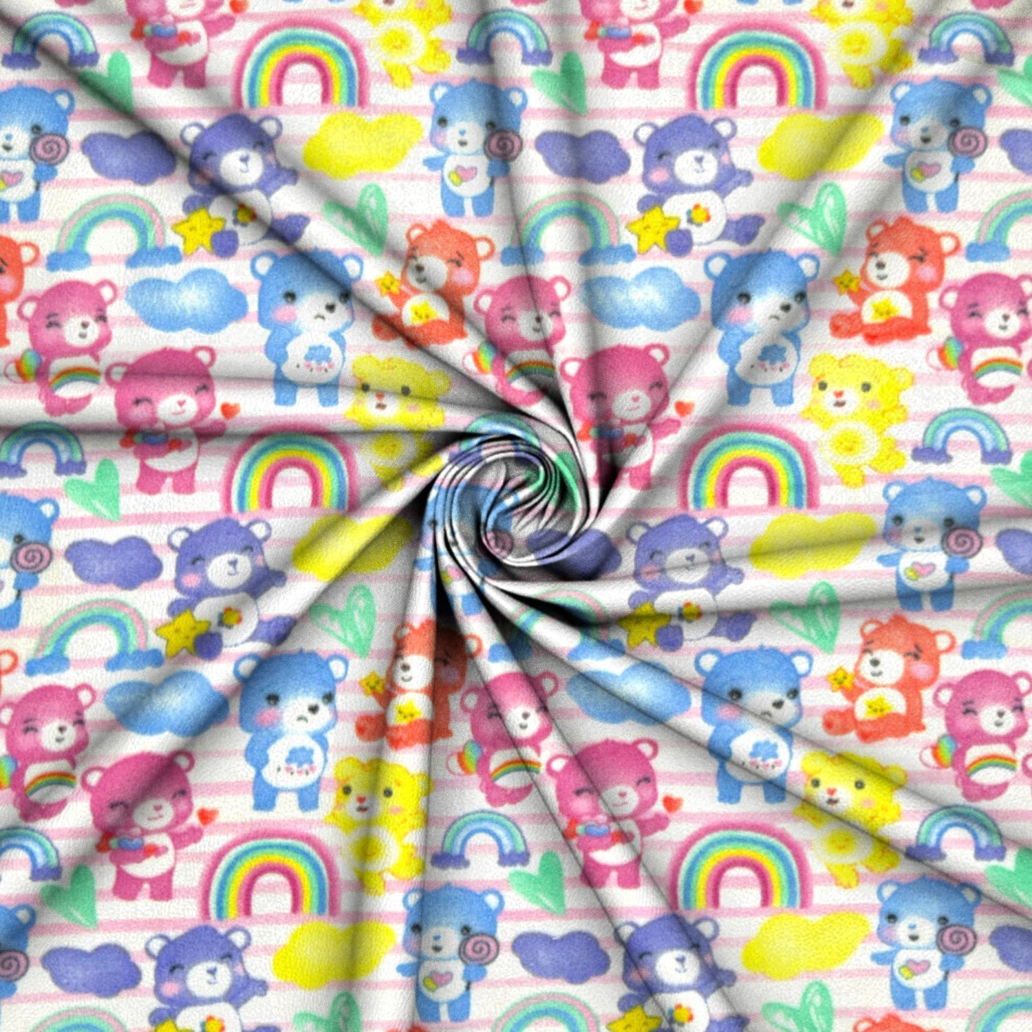Printed Polar Fleece Rainbow Teddies - Ragland Fabrics