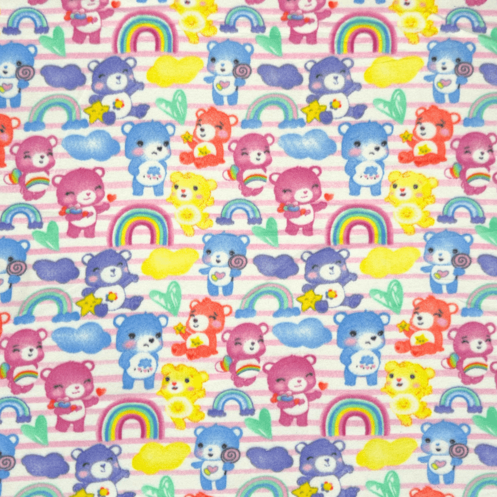 Printed Polar Fleece Rainbow Teddies - Ragland Fabrics