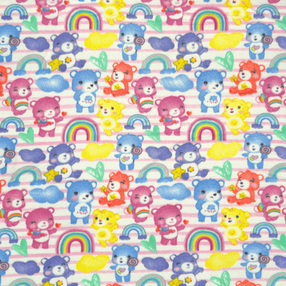 Printed Polar Fleece Rainbow Teddies - Ragland Fabrics