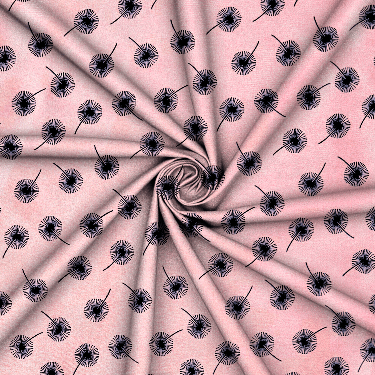 Printed Poly Cotton Dandellion Pink - Ragland Fabrics