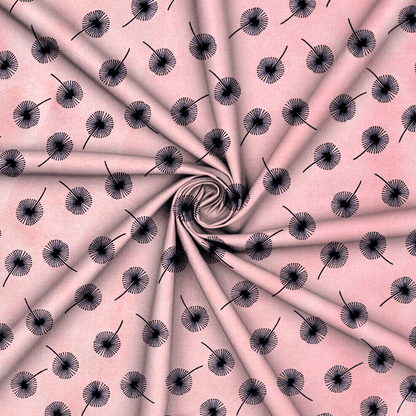 Printed Poly Cotton Dandellion Pink - Ragland Fabrics