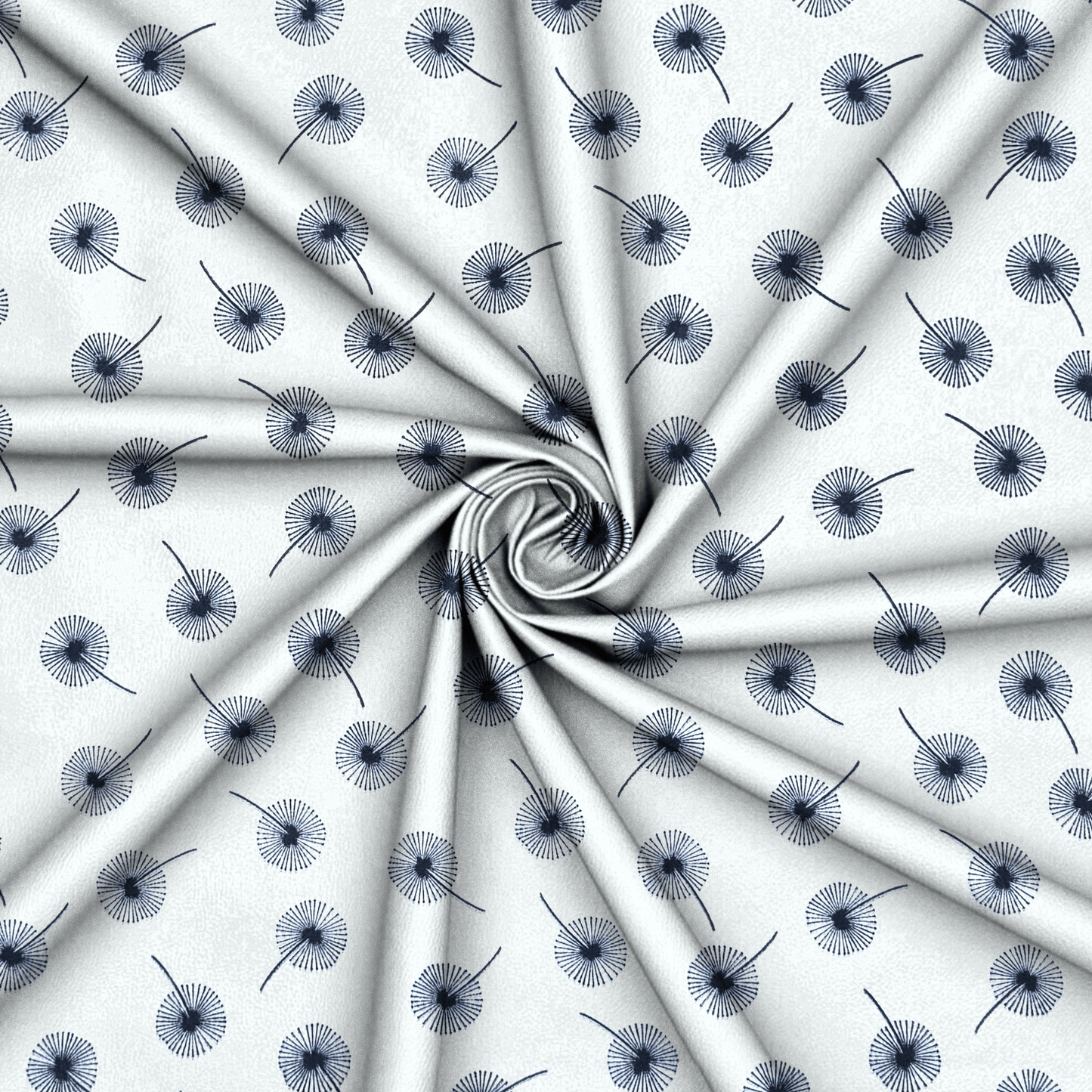 Printed Poly Cotton Dandellion White - Ragland Fabrics