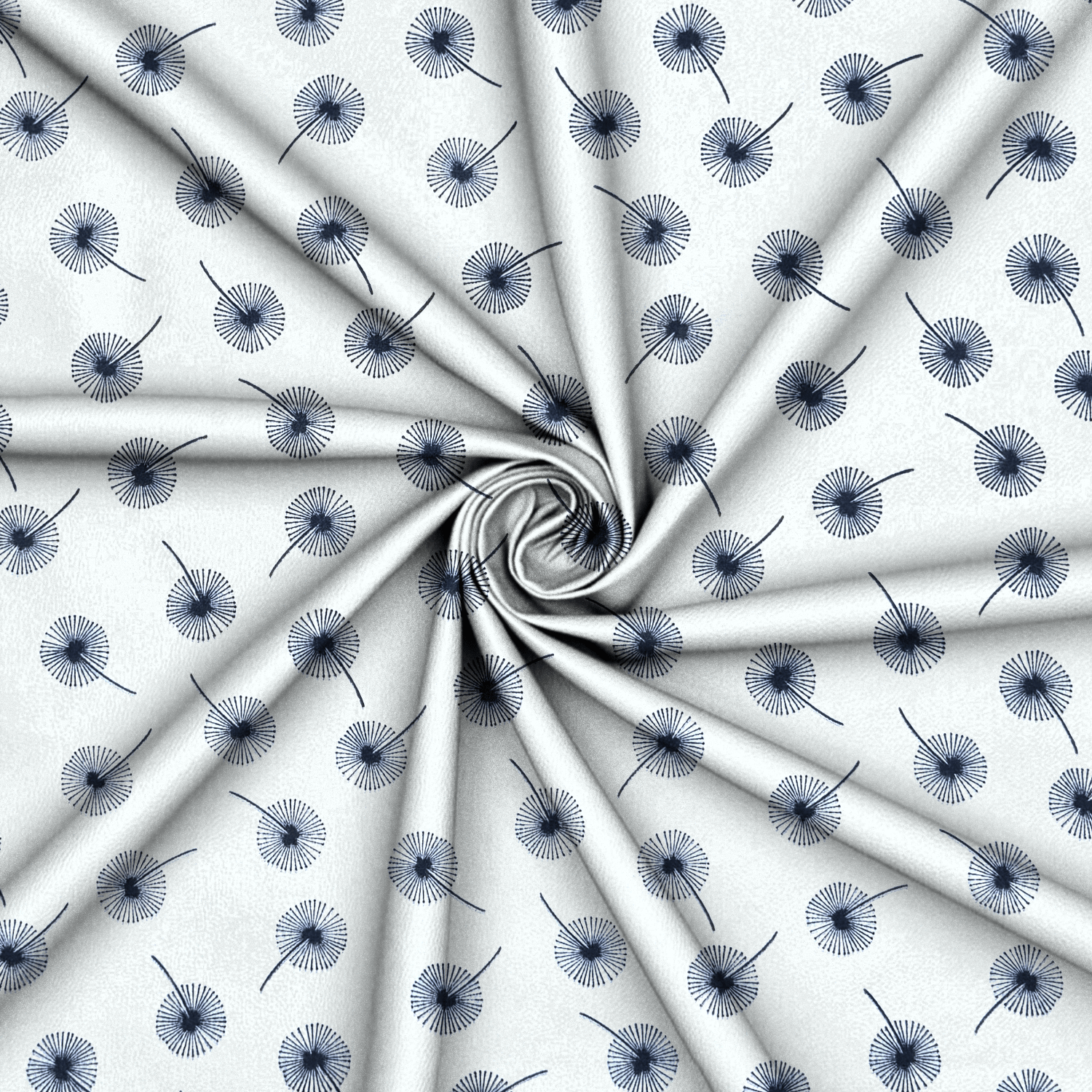 Printed Poly Cotton Dandellion White - Ragland Fabrics