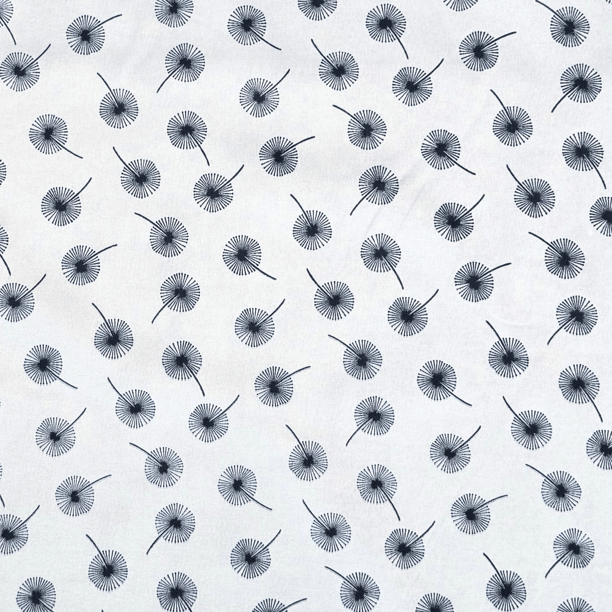 Printed Poly Cotton Dandellion White - Ragland Fabrics