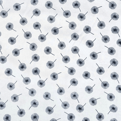 Printed Poly Cotton Dandellion White - Ragland Fabrics