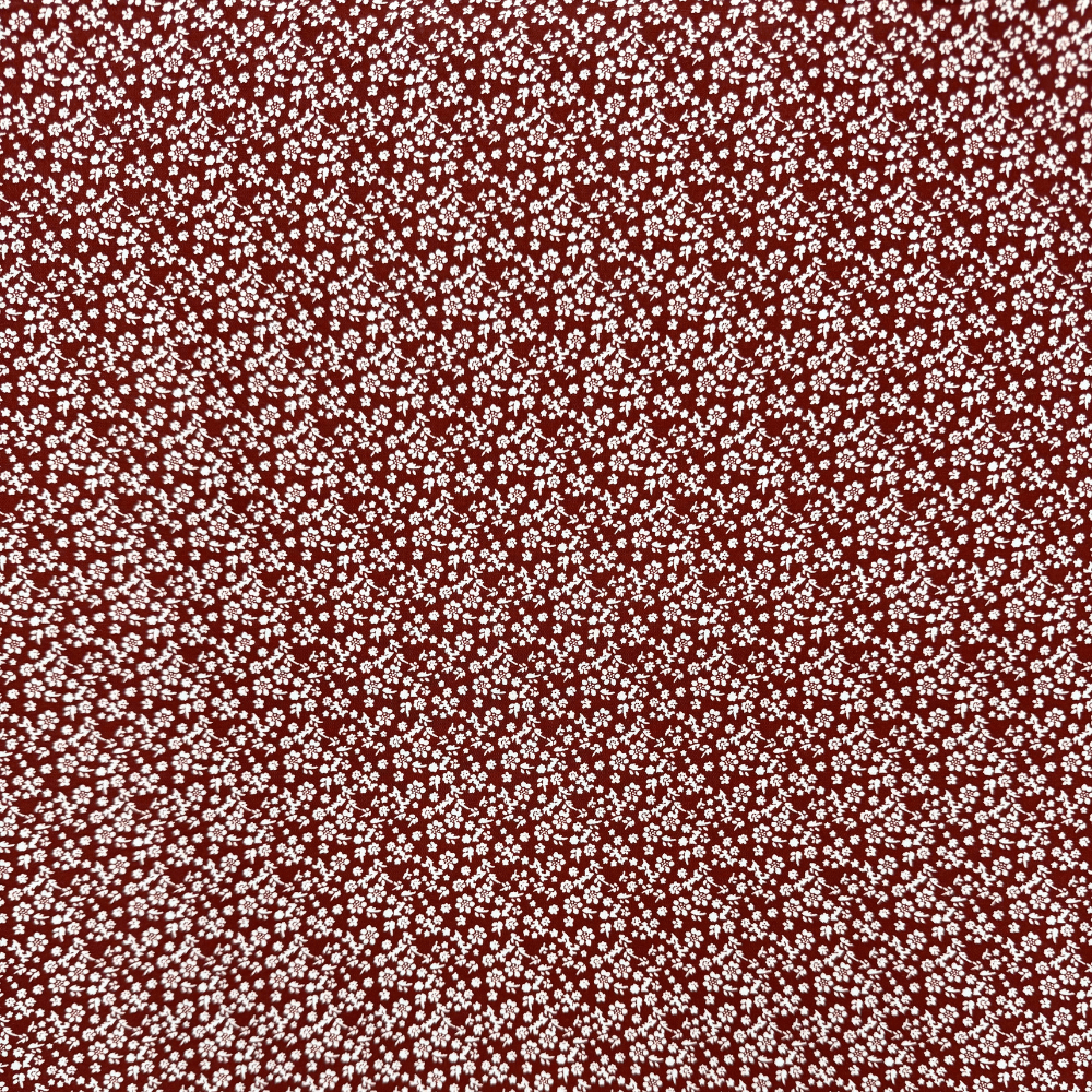 Printed Poly Cotton Maroon Floral - Ragland Fabrics