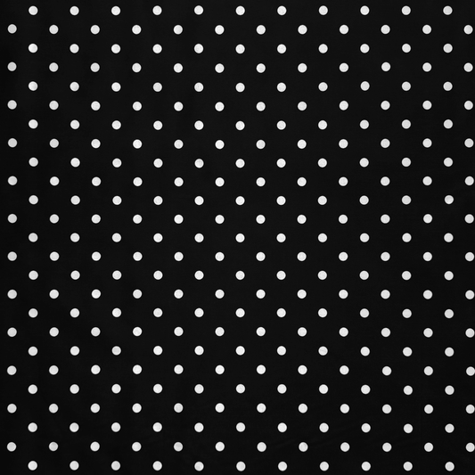 Printed Poly Cotton Spotty Black - Ragland Fabrics