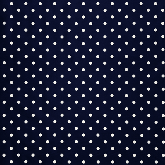 Printed Poly Cotton Spotty Navy - Ragland Fabrics
