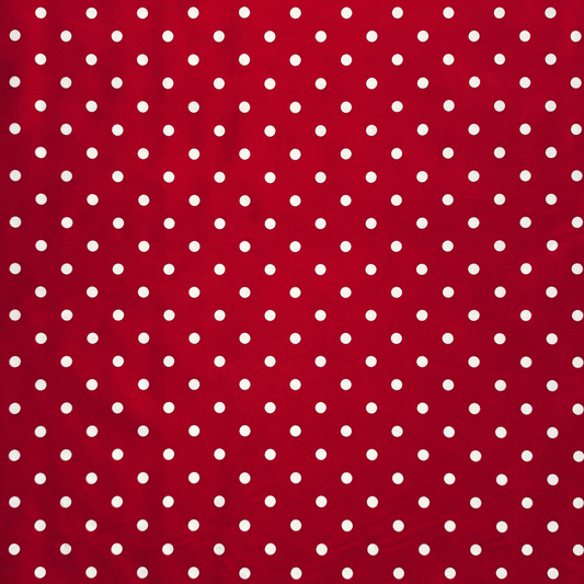 Printed Poly Cotton Spotty Red - Ragland Fabrics