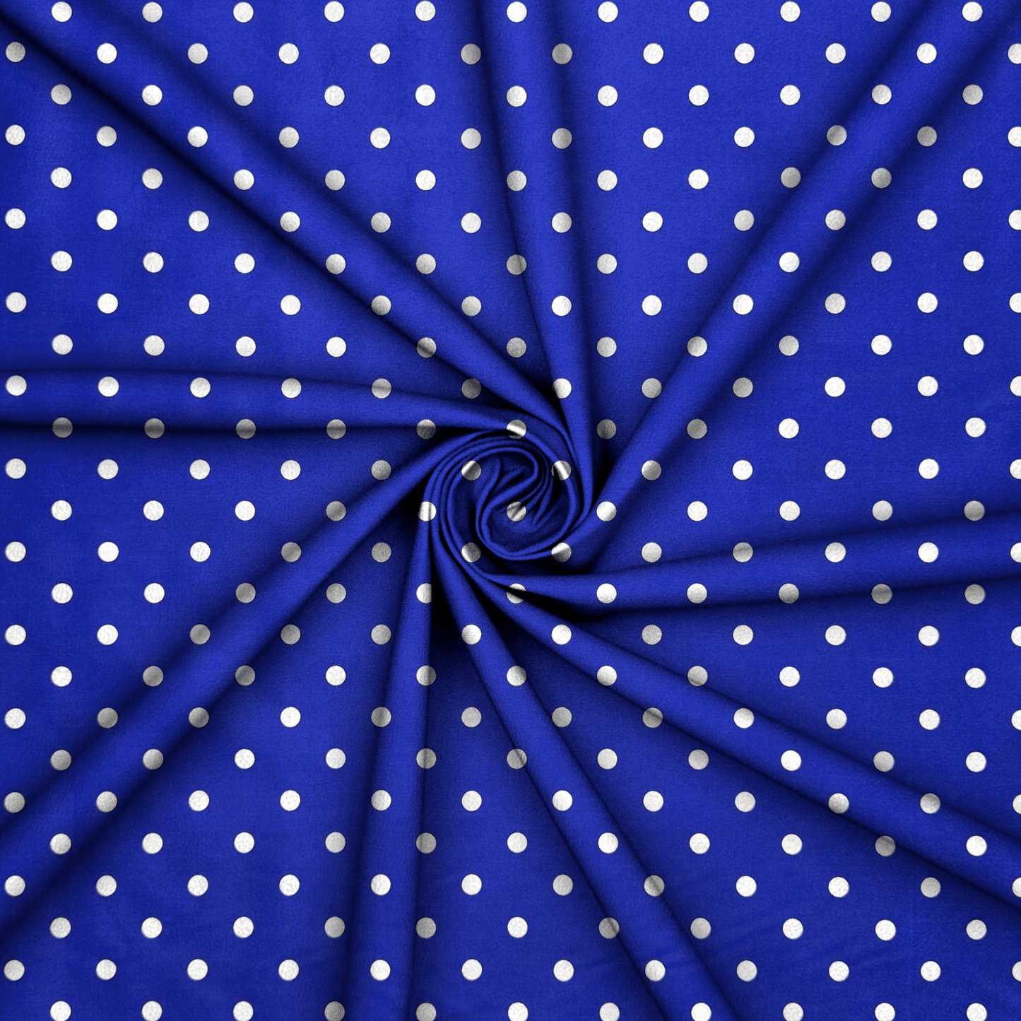 Printed Poly Cotton Spotty Royal - Ragland Fabrics