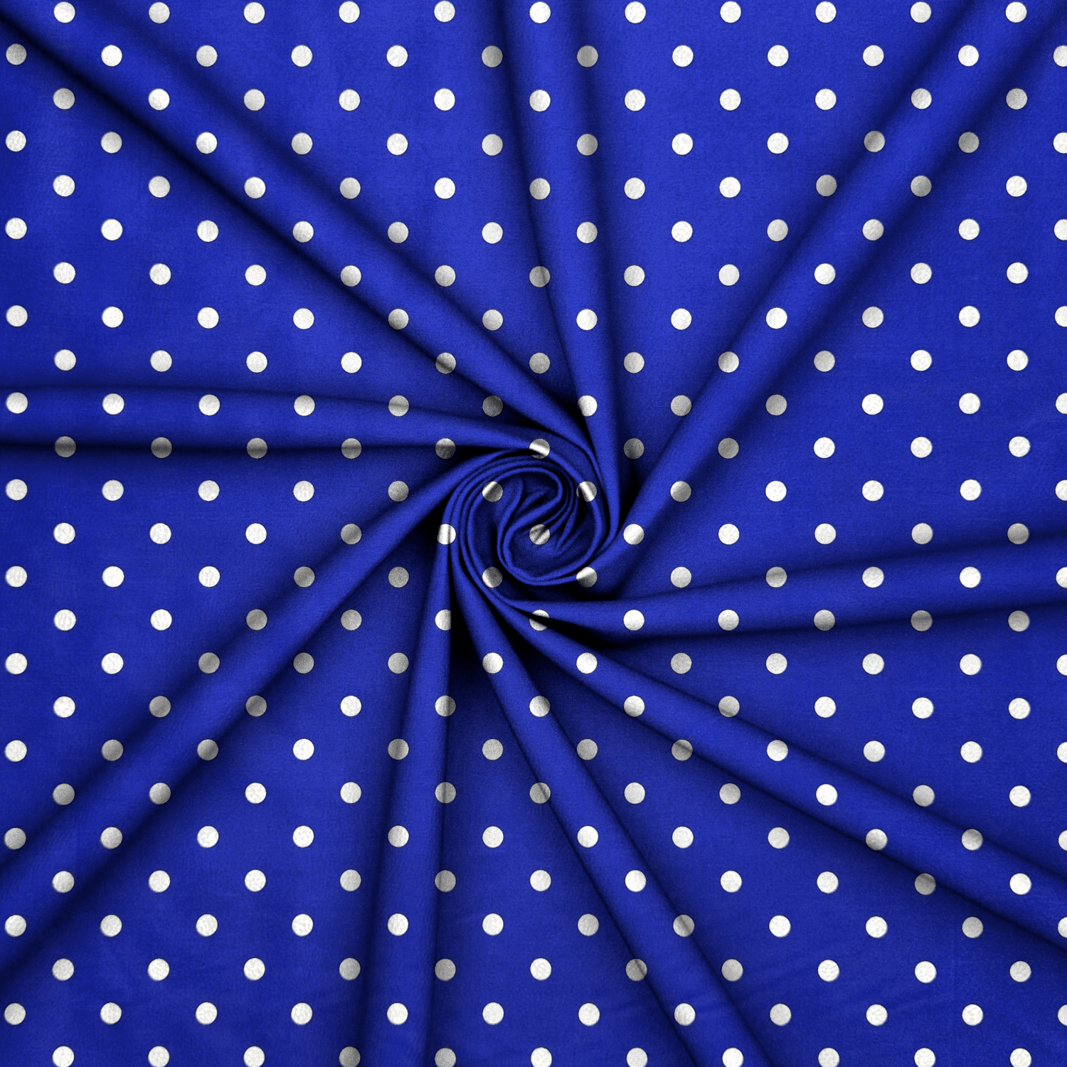 Printed Poly Cotton Spotty Royal - Ragland Fabrics