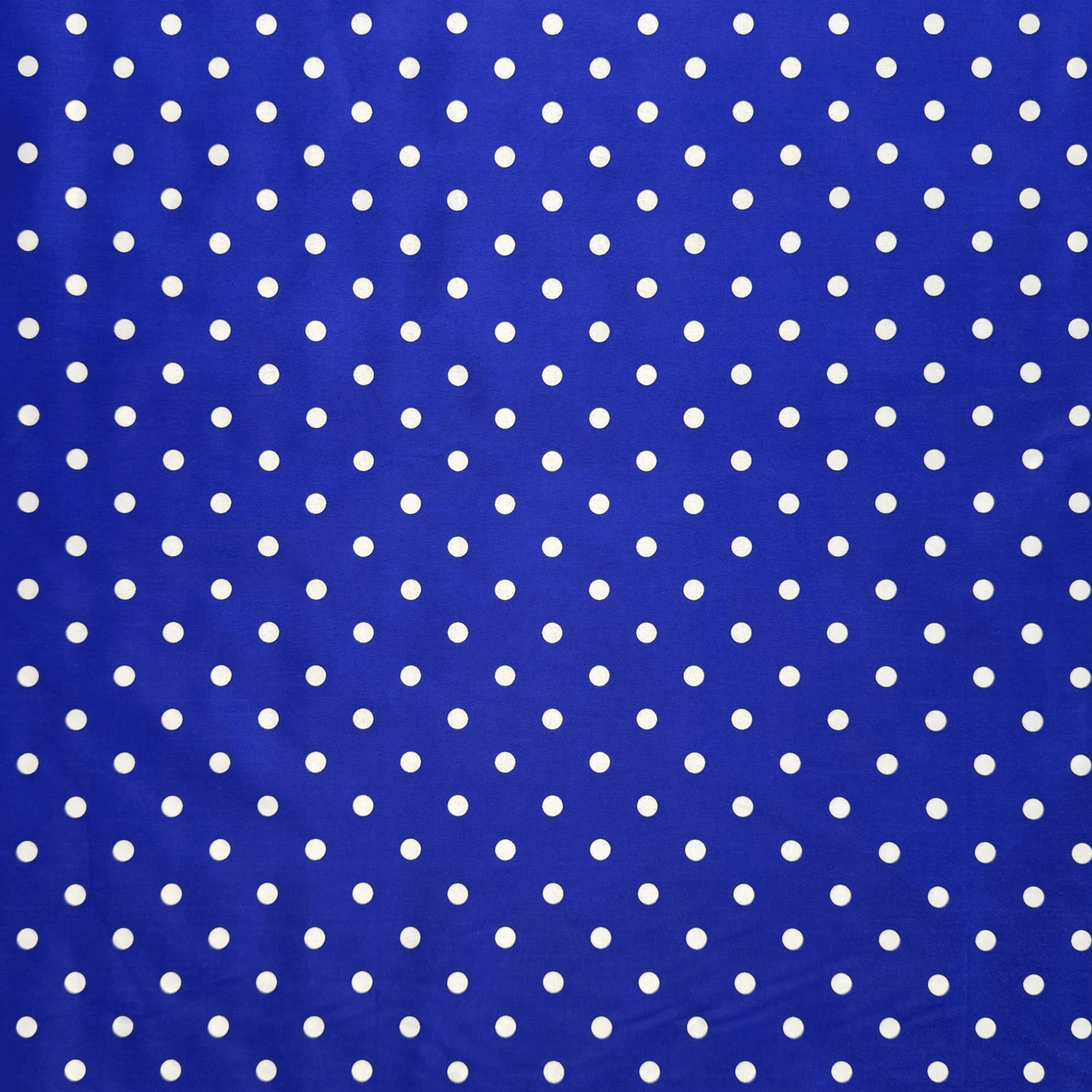 Printed Poly Cotton Spotty Royal - Ragland Fabrics