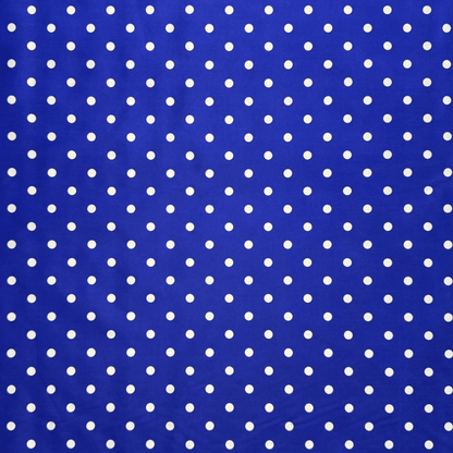Printed Poly Cotton Spotty Royal - Ragland Fabrics