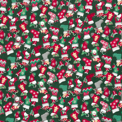 Printed Poly Cotton Stocking Green - Ragland Fabrics