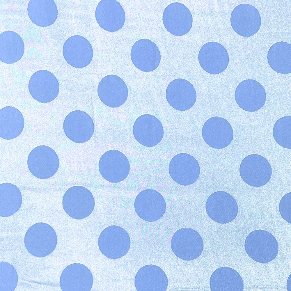 Printed Satin Blue Spots - Ragland Fabrics