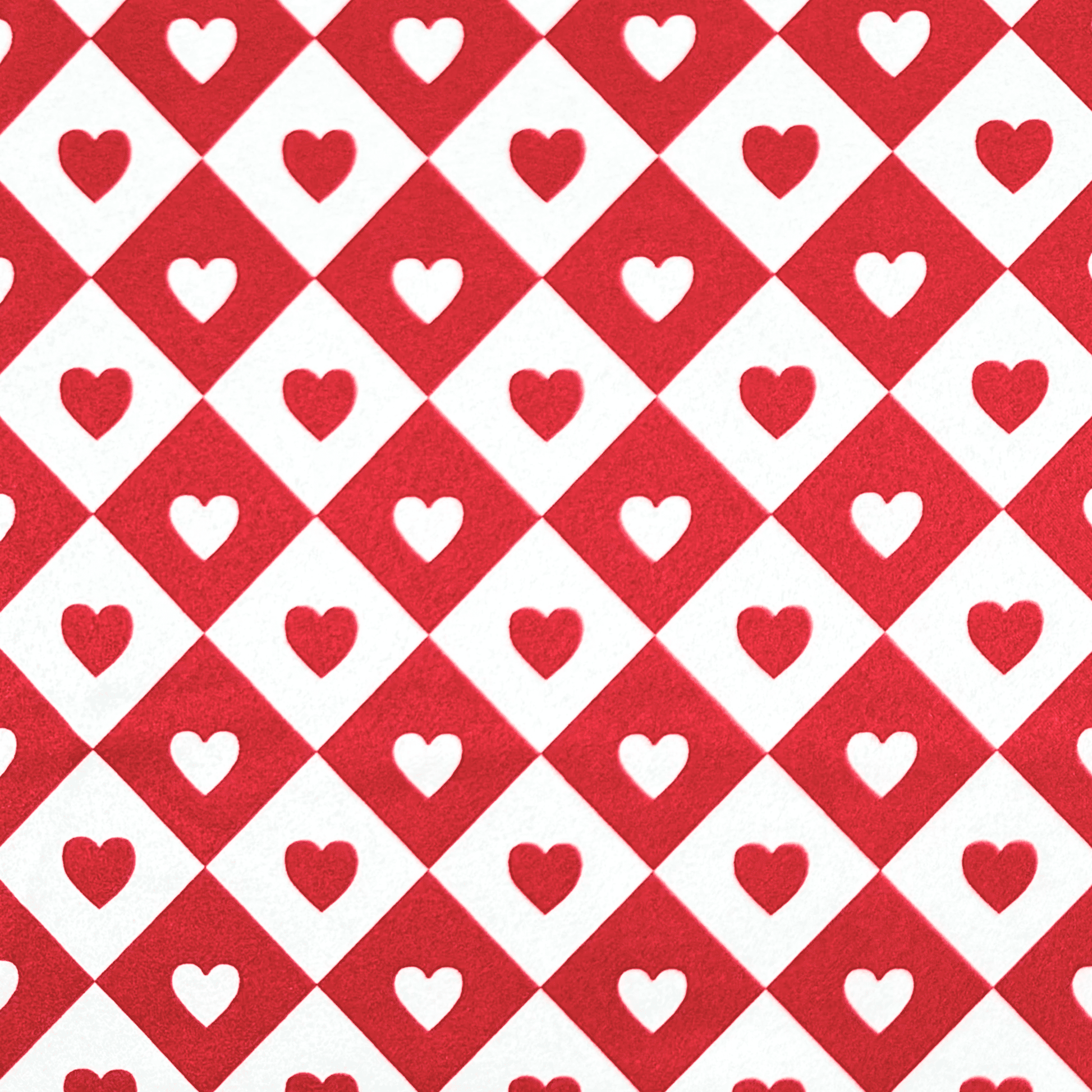 Printed Satin | Heart Checker - Ragland Fabrics