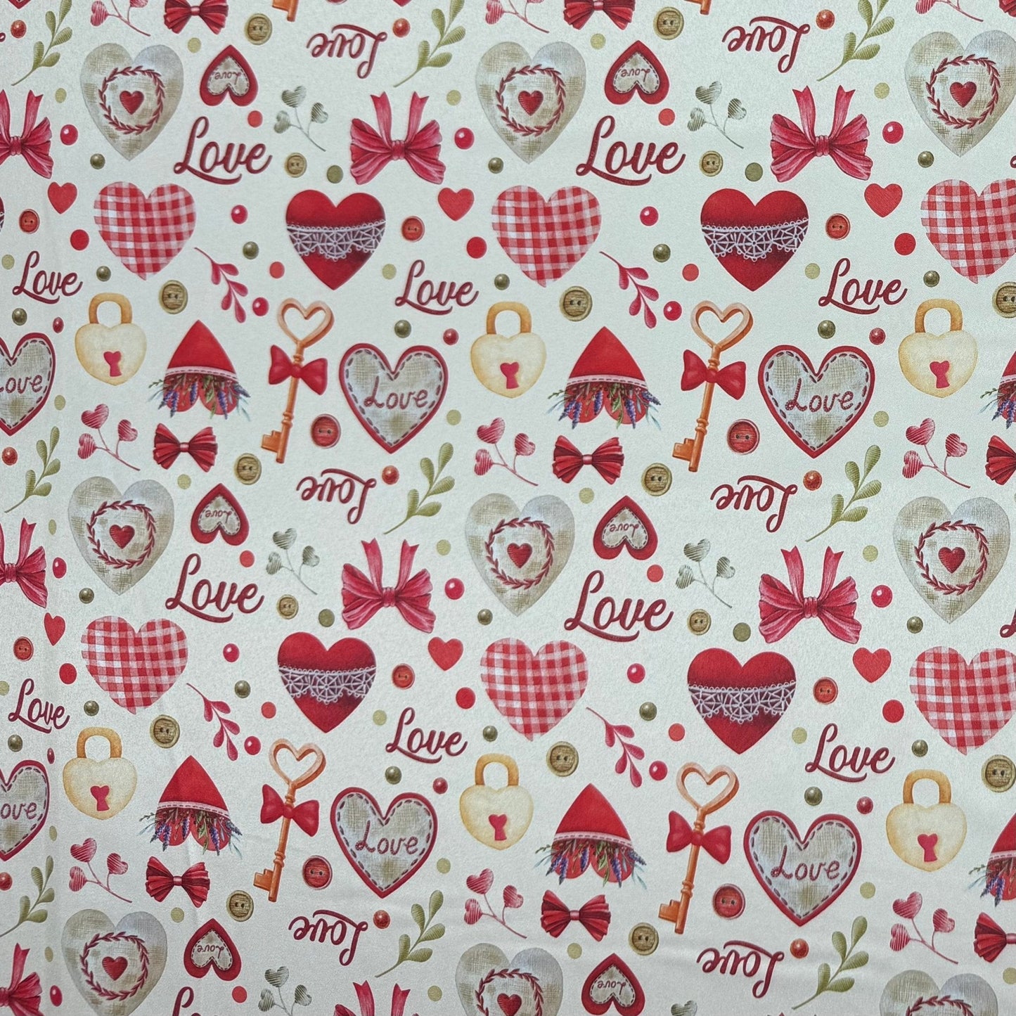 Printed Satin | Love - Ragland Fabrics