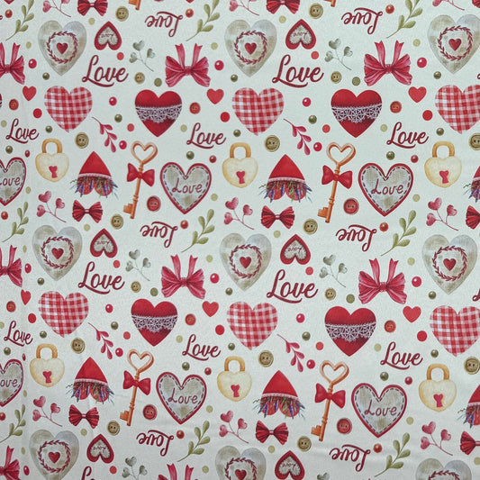 Printed Satin | Love - Ragland Fabrics