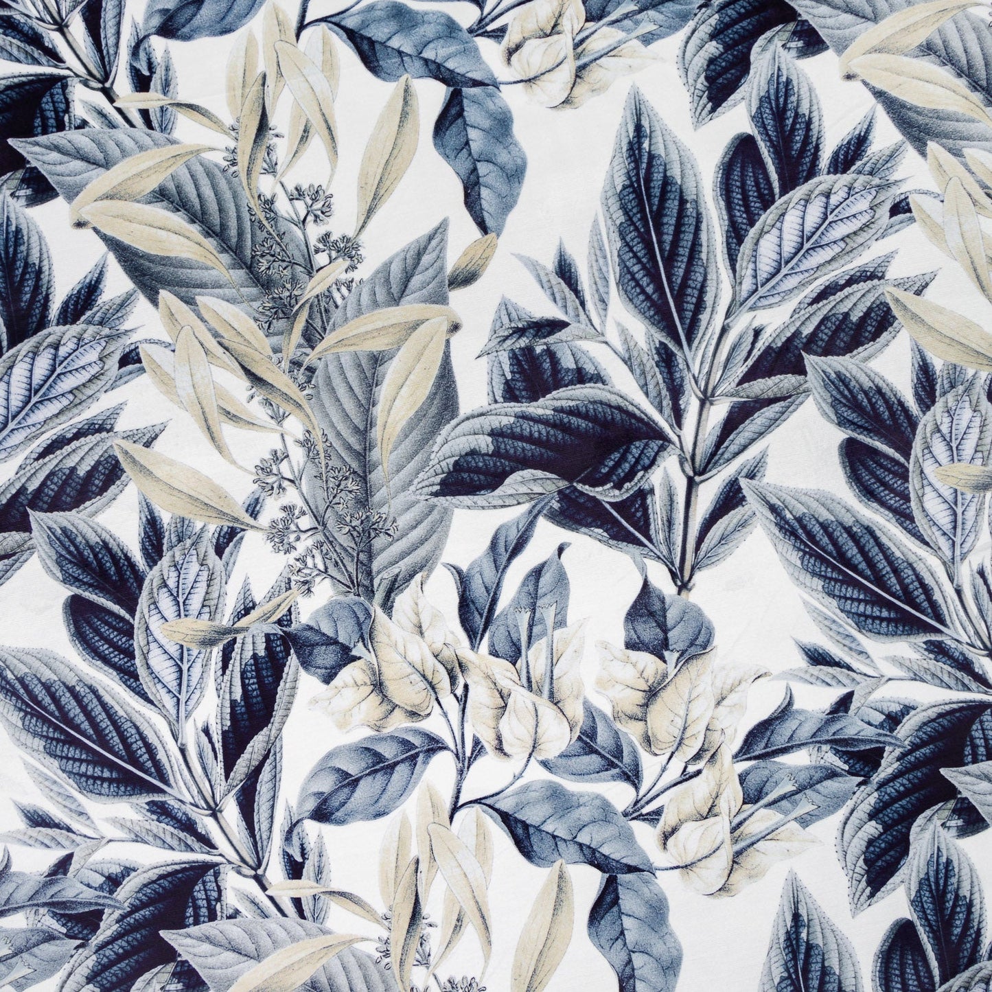 Printed Velvet Bougainvillea Blue 140cm - Ragland Fabrics