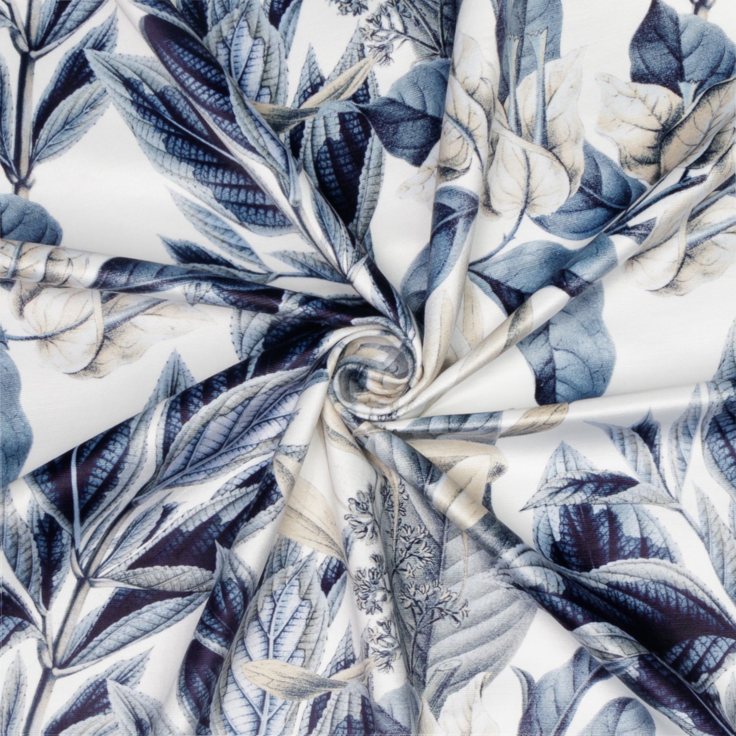 Printed Velvet Bougainvillea Blue 140cm - Ragland Fabrics