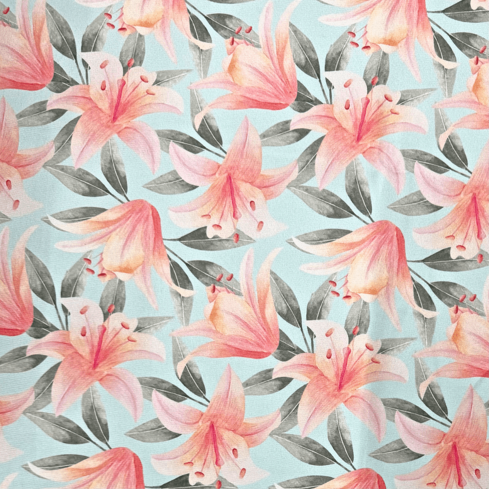 Printed Velvet Lillies - Ragland Fabrics