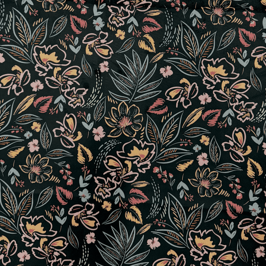 Printed Velvet Modern Floral - Ragland Fabrics