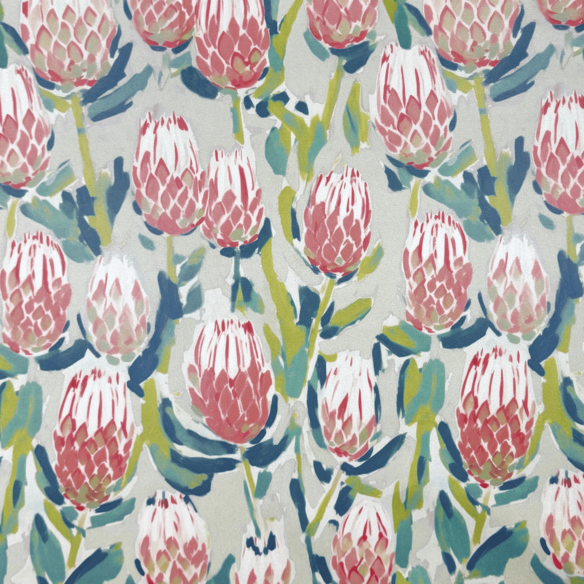 Printed Velvet Naive Protea - Ragland Fabrics