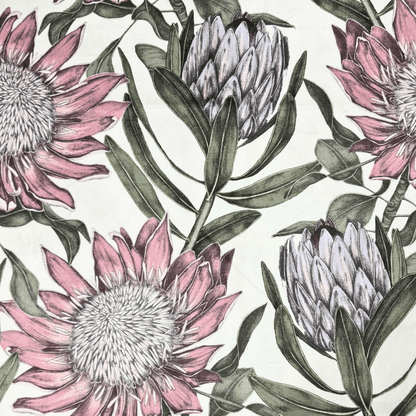 Printed Velvet Pastel Protea - Ragland Fabrics
