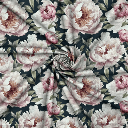 Printed Velvet Peony - Ragland Fabrics