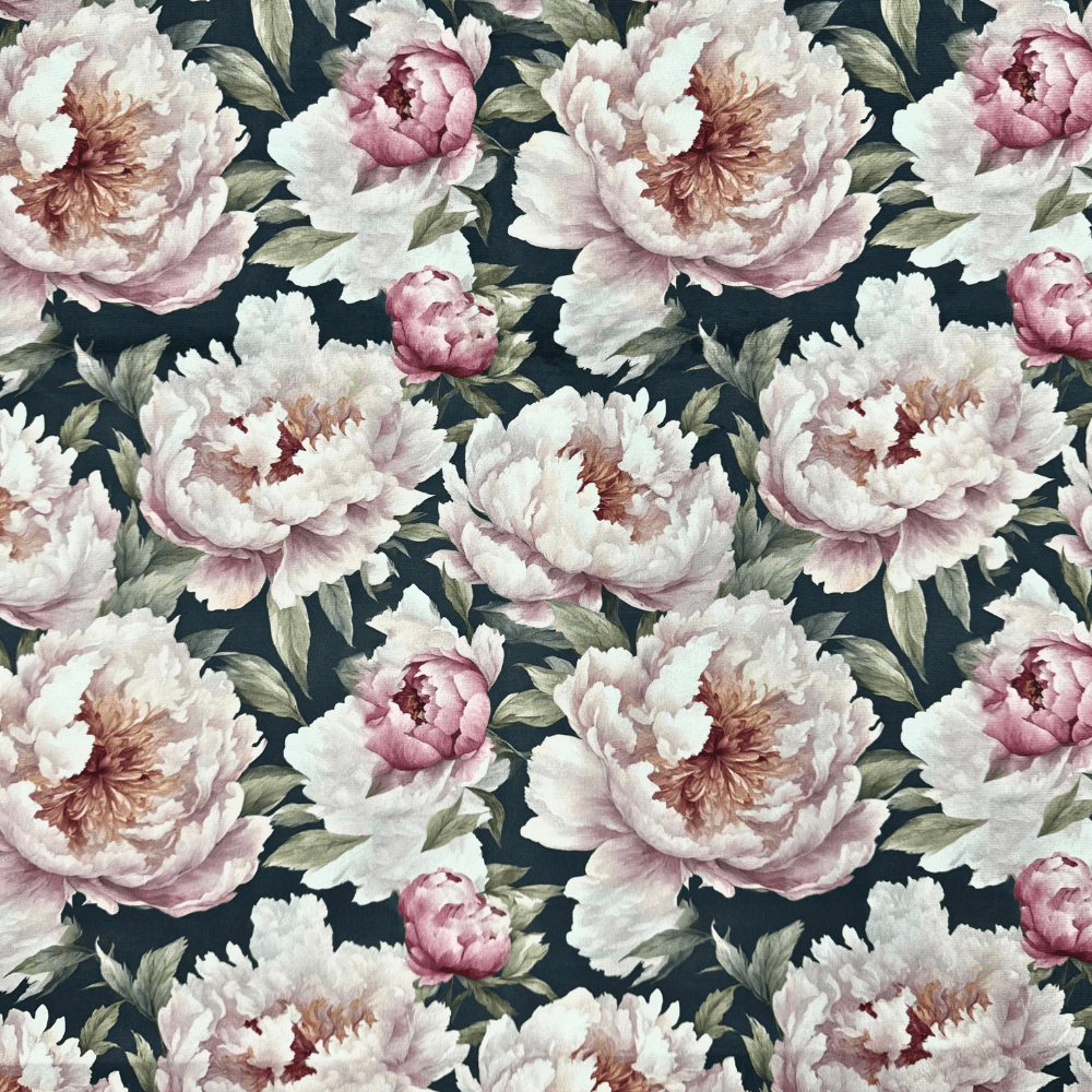 Printed Velvet Peony - Ragland Fabrics