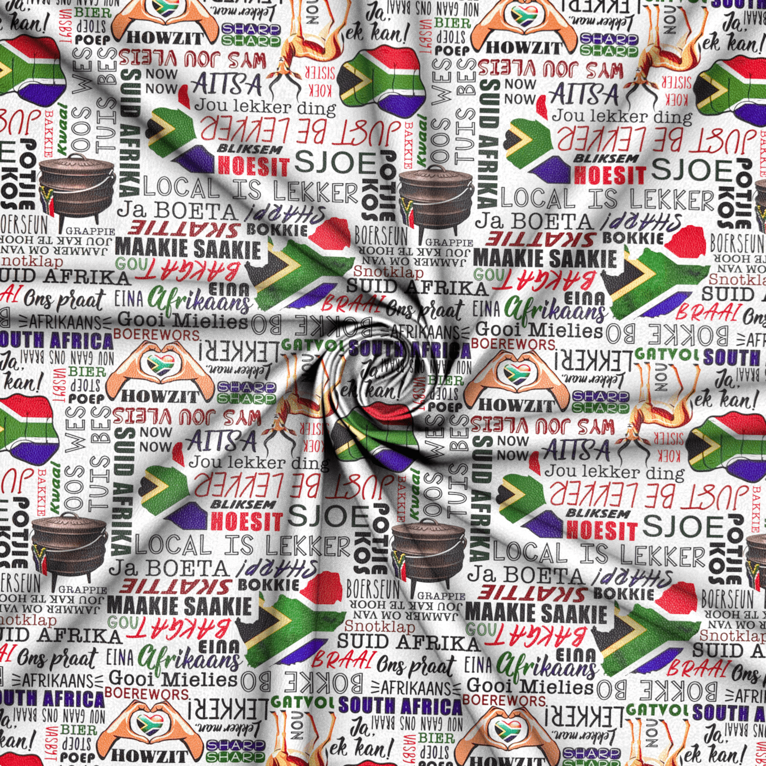 Printed Vinyl Afrikaans Praat - Ragland Fabrics